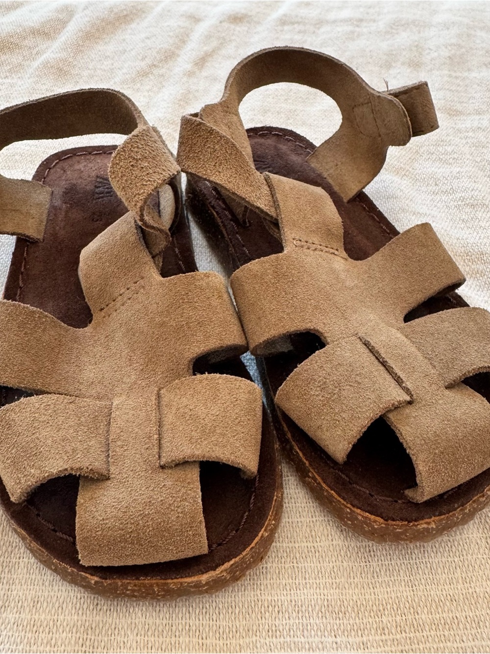 ZARA Brown Suede Strappy Sandals